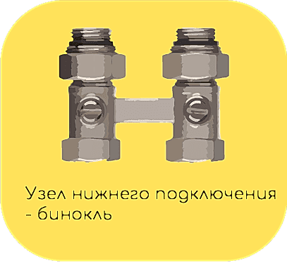 узел нижнего подключения для радиатор как выглядит